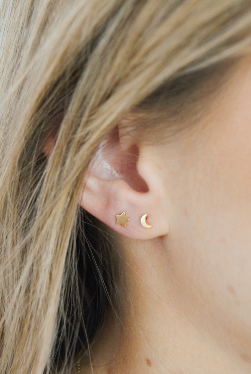 Star and Moon Studs