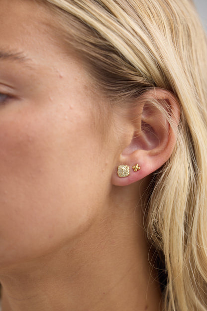 Rose Stud Earrings Gold