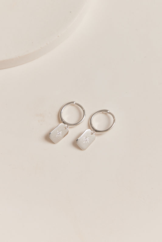 Alice Huggie Earrings Silver