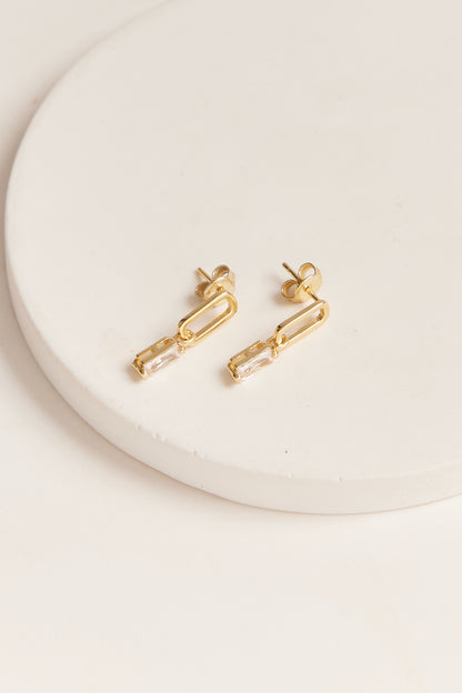 Kaia Rectangle Stud Earrings Gold