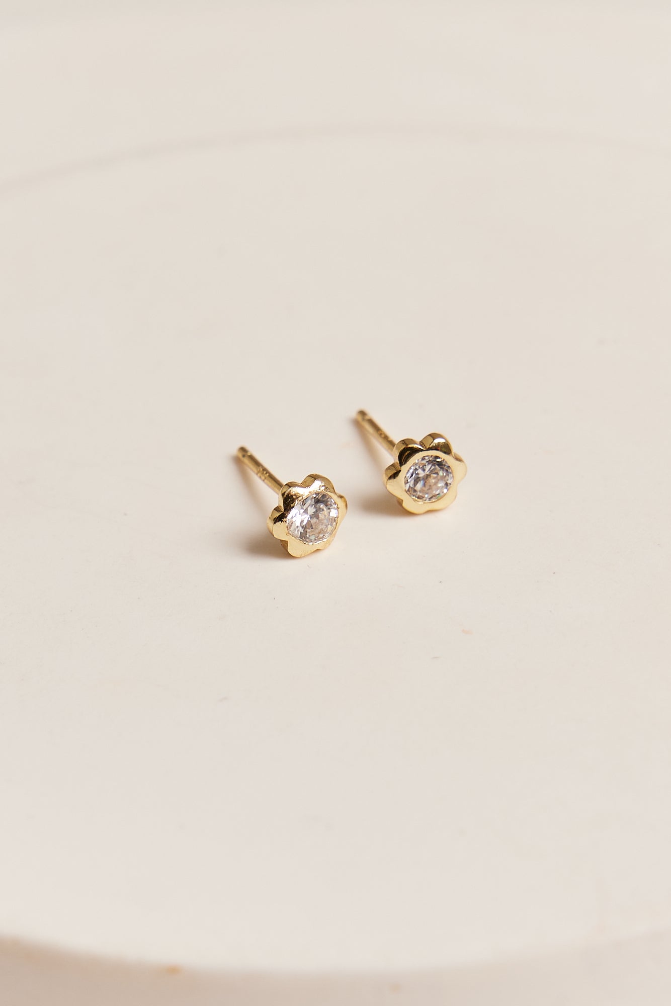 Jade Stud Earrings Gold