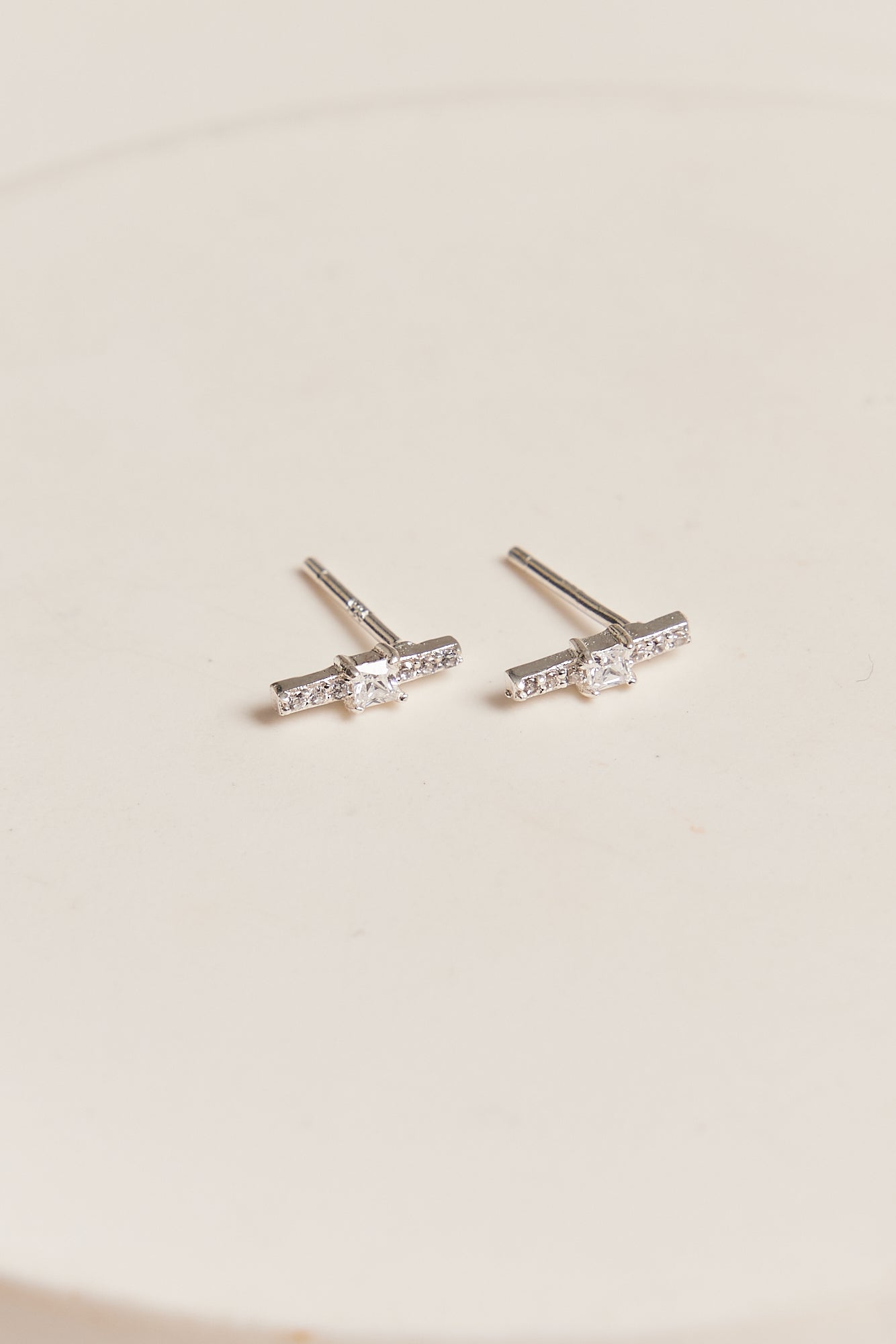 Fern Stud Earrings Silver