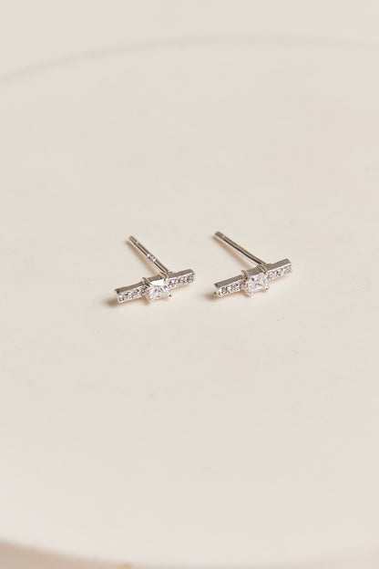 Fern Stud Earrings Silver