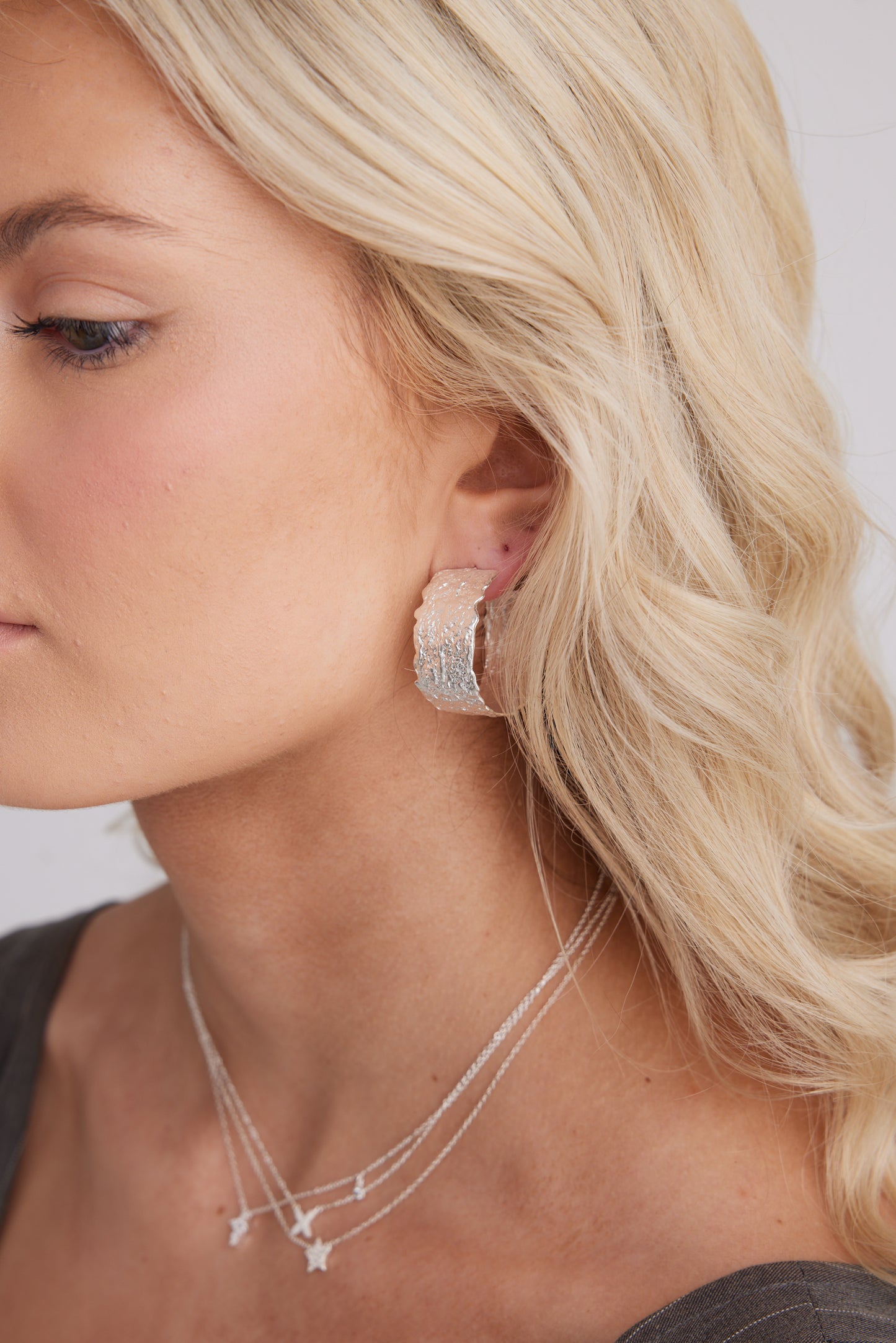 Sophia Hoop Earrings Silver